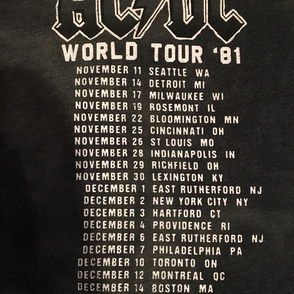 AC/DC World Tour 1981 Throwback T-shirt - Picture 4 of 5